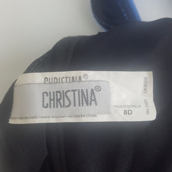 Christina Tankini Top Women's swimsuit black floral pattern wired sz 8D - Picture 10 of 11